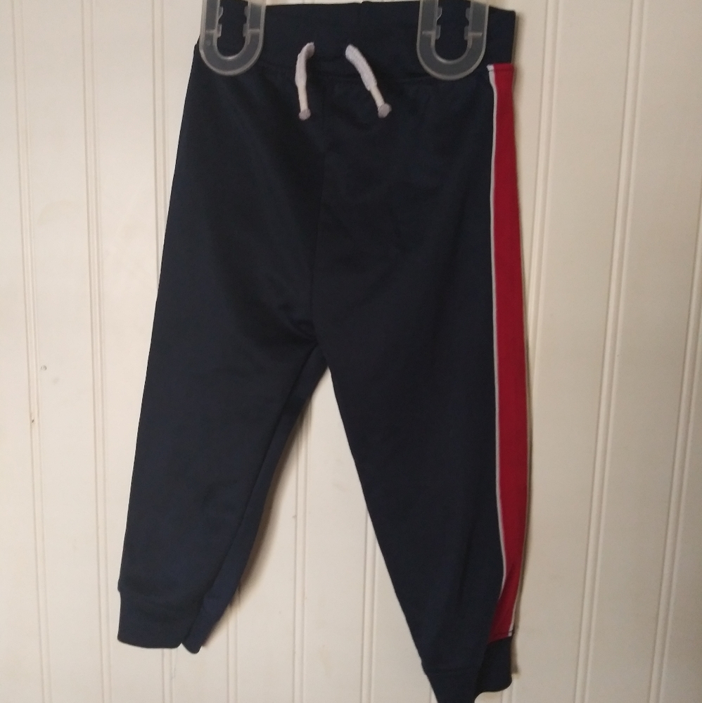 Blue and red track pants